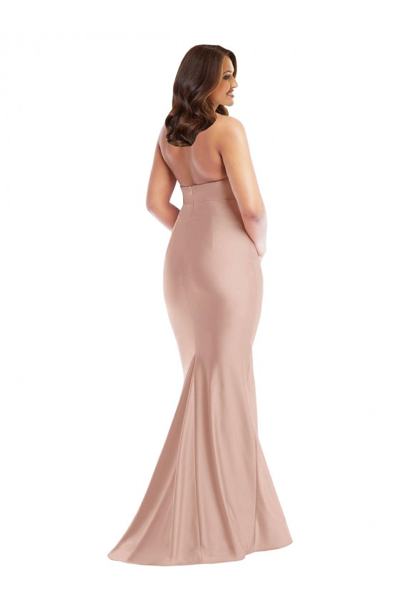 Criss Cross Halter Open Back Silky Satin Mermaid Bridesmaid Dress