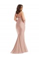 Criss Cross Halter Open Back Silky Satin Mermaid Bridesmaid Dress